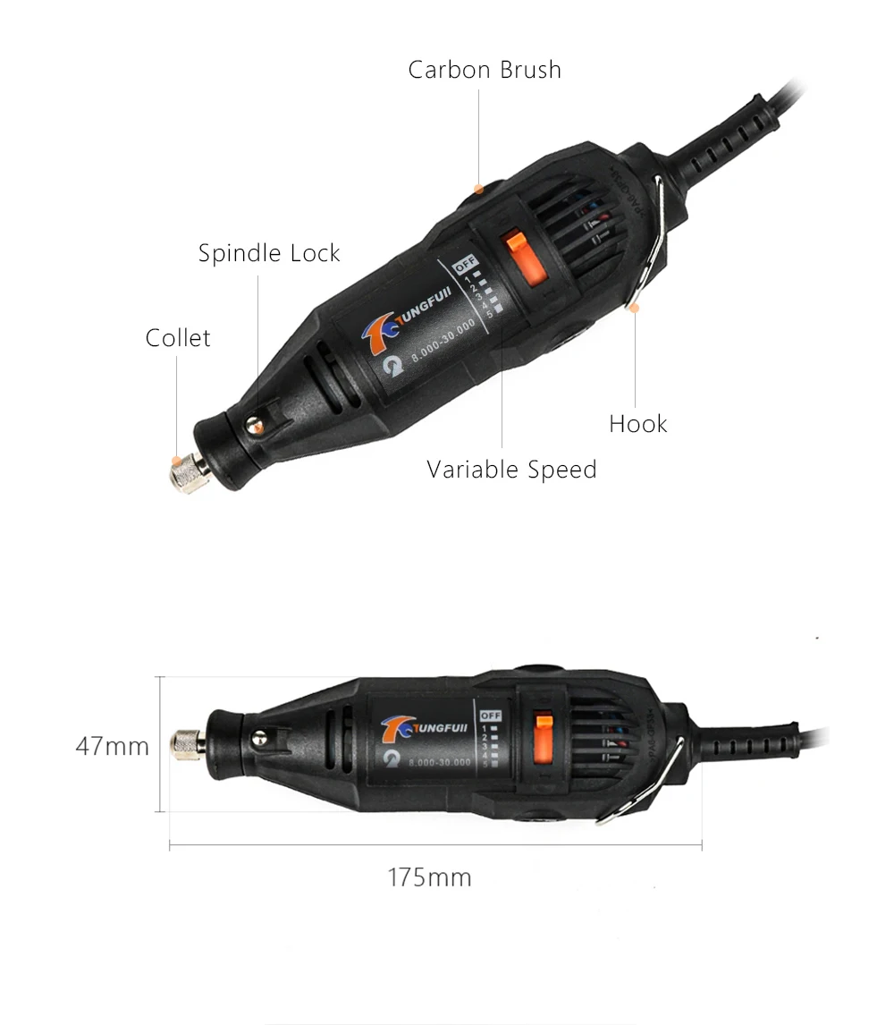 TUNGFULL Dremel Электроинструмент сверлильный станок для дерева Китай мини-дрель для ювелирных изделий с мини-дрель аксессуары Полировка Шлифовка