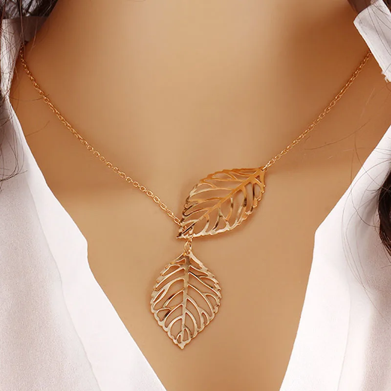 ESERES Очаровательное ожерелье s подвески для женщин в форме листа простой стиль металлическая цепочка звено женское колье-чокер