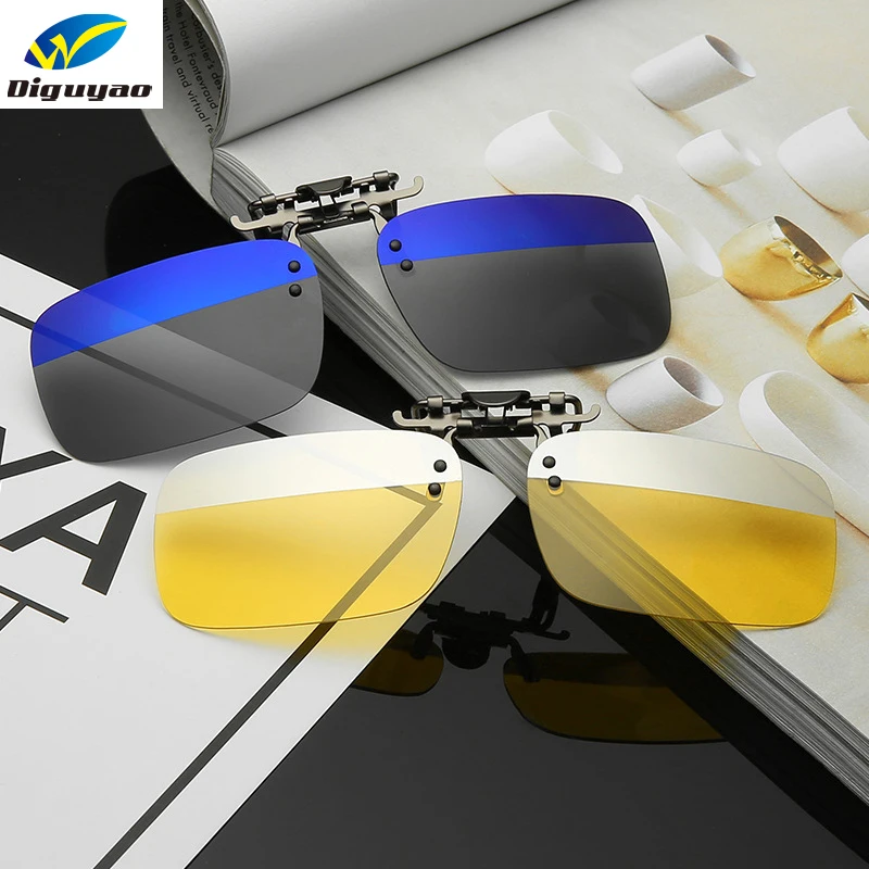 

Unisex Fishing Anti-UV Eyewear Polarized Day Anti-glare Night Vision Clips Easy Clip-on Sunglasses Flip-up Lens Driving Glasses