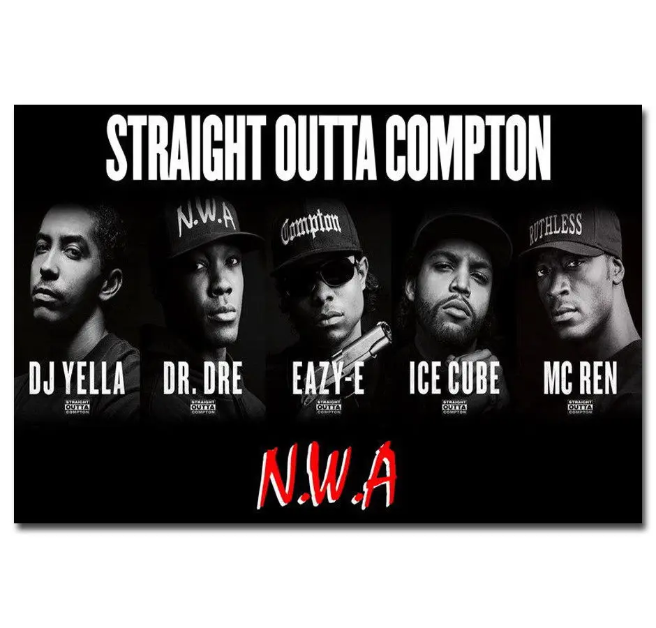 

Hot New NWA- Ice Cube Hip Hop Rap Music-Silk Art Poster Wall Sticker Decoration Gift
