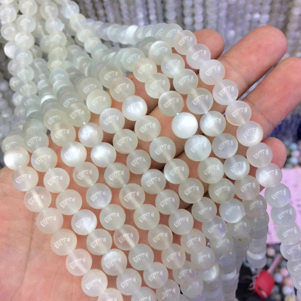 Бусины Из Натурального лунного камня белого цвета бусины из натурального