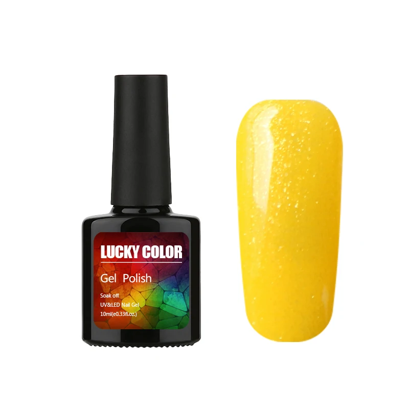 

Bright Yellow Colors Glitter Gel Nail Polish Led Lamp Gel Lacquer Peacock Colors Long-Lasting Semi Permanent Gel For Novice