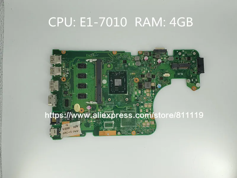 Yourui для ASUS оригинальная материнская плата ноутбука X555DG X555YA REV 2 0 E1-7010 Процессор 4