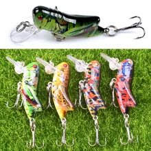 1 pçs 45mm 3.5g gafanhoto insetos iscas de pesca voando wobbler isca dura isca artificial realista baits baixo swimbait pesca
