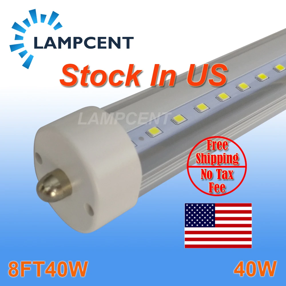 Acheter 25 pcs pack Livraison Gratuite T8 LED Tube 8FT 40 w FA8 Seule Broche Ampoule Remplacer Fluorescent Stock En NOUS aucun IMPÔT