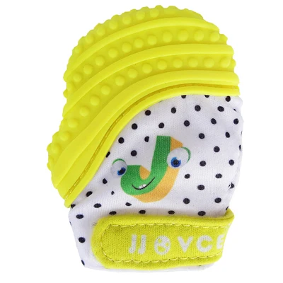 MYHOESWD Смешные перчатки для Детские трофеи силиконовые красочные детские игрушки развивающие Mordedor Colar силиконовые для новорожденных уход Прорезыватель - Цвет: Yellow