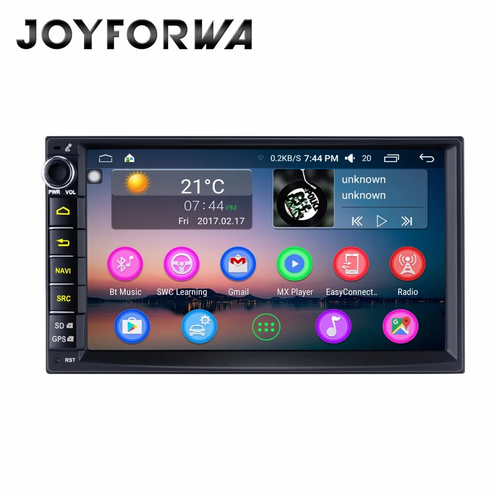 

JOYFORWA 7" Double 2 Din Android 6.0 Media Player Universal Car Radio Stereo Quad Core GPS Navigator Head Unit Steering Wheel BT