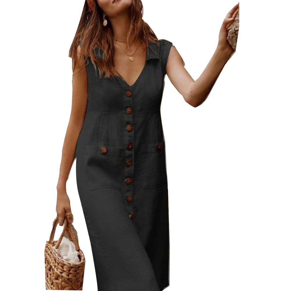 Элегантное праздничное женское платье с v образным вырезом летнее на пуговицах