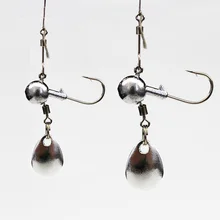 10 шт./лот свинцовая головка джиг рыболовный крючок с блестки приманки 2 г/4 г джиг Крючки для мягких спиннеров ложка приманка углеродистая сталь рыболовные крючки B4