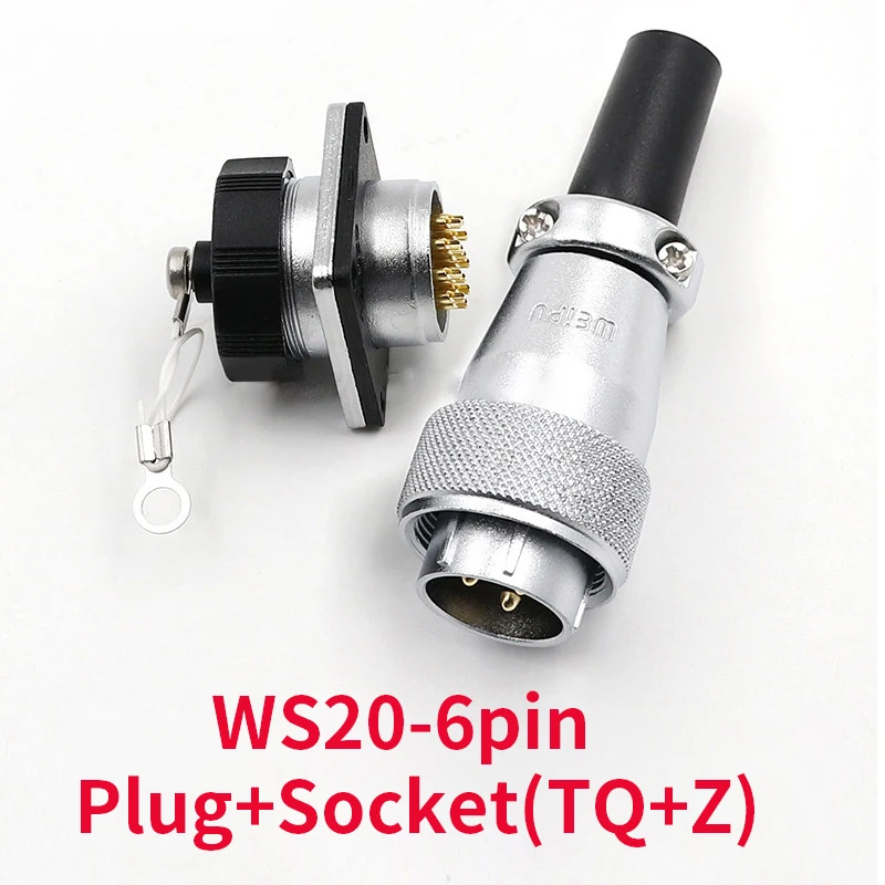 

6 Pin WS20 Connectors High Voltage Connector Plug Socket IP68 Waterproof Industrial Power Connector