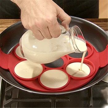 

Pancake Maker Nonstick Cooking Tool Round Heart Pancake Maker Egg Cooker Pan Flip Eggs Mold Kitchen Baking Accessories