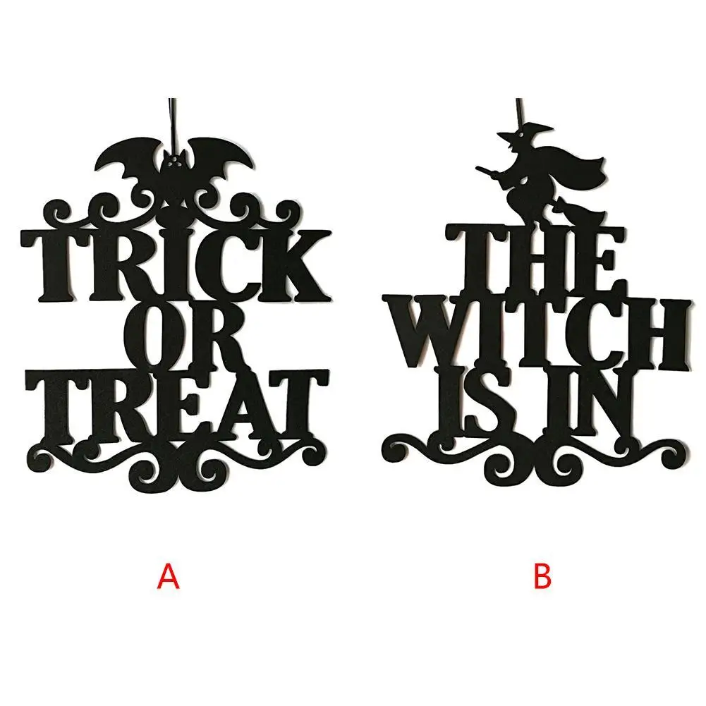 

Non-Woven Fabric Trick Or Treat Witch Bat Pendant Garland Halloween Hanging Door Decorations Wall Signs Halloween Party