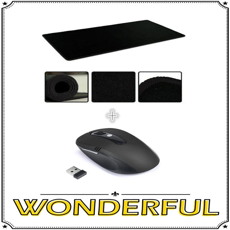 Carprie New 2.4GHz Wireless Mouse + Mouse Pad USB Optical Scroll Mice
