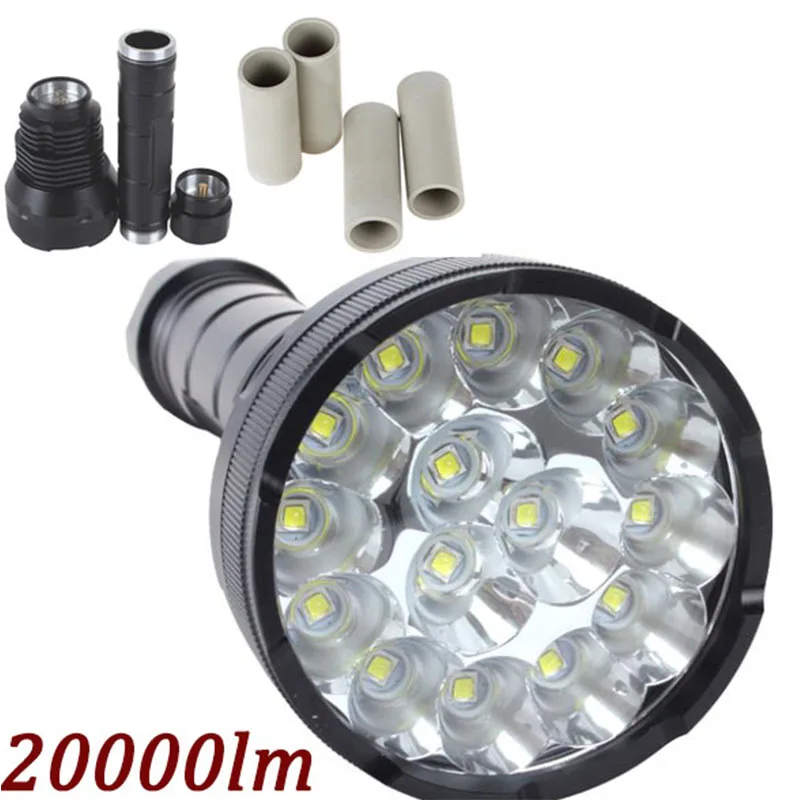 

20000 Lumens Powerful LED Flashlight Lanterna led linternas led Torch 15 x XM-T6 LED Waterproof Super Bright LED Flashlight