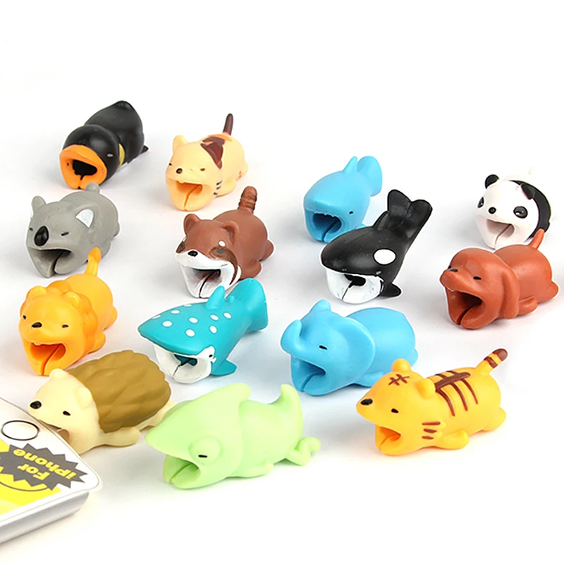 

Protege cable Oyuncak Cute Cable Bites Protector for Iphone cable bite Winder Phone holder Accessory cat Animal doll squishy toy