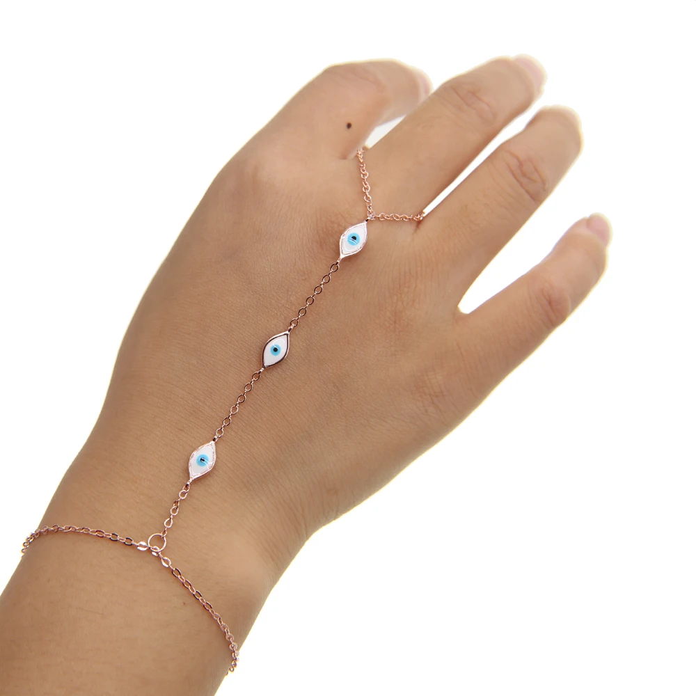 Роскошные свадебные ювелирные изделия, оригинальные эмалированные наручники для глаз, браслет дружбы для женщин, серебряный браслет и браслеты с розовым цветом