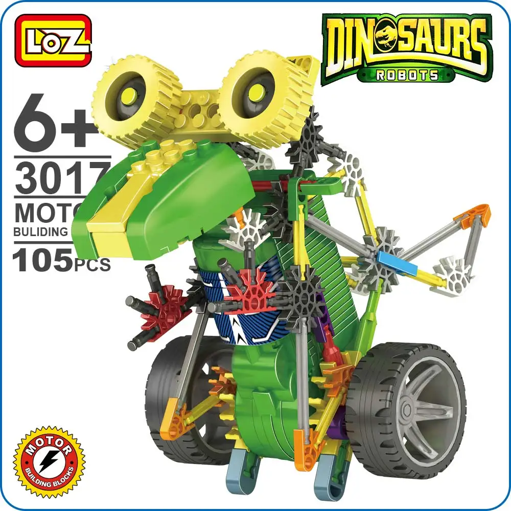 

LOZ ideas Motor Building Blocks Robotic Tyrannosaur Robot T-Rex Action Dinosaur Model Toys DIY Battery Walk Toy Block Gift 3017