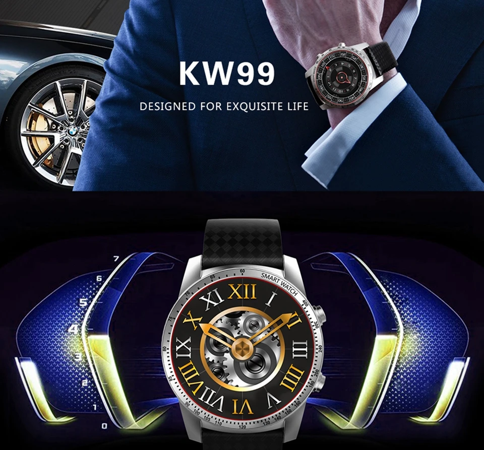  Bluetooth GPS Wifi SmartWatch OLED Screen sim Phone 8G ROM Music play intelligent Clock Sport Pedom