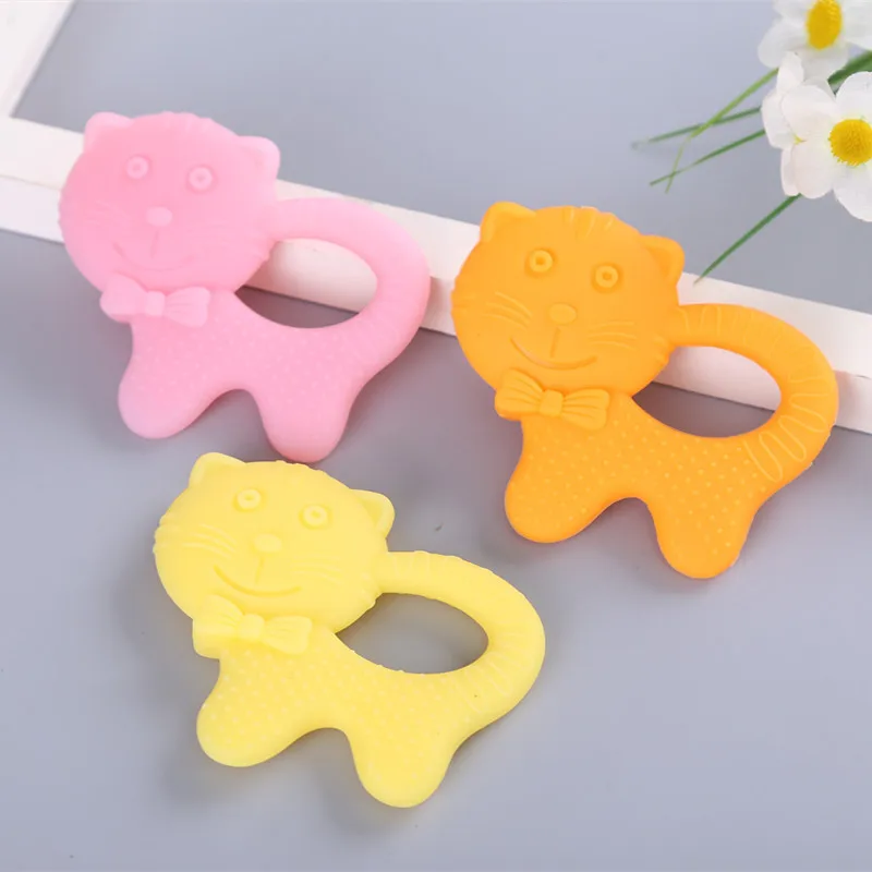 New Top Silicone Baby Teether Cat Shape Teethers Baby Dental Care Toothbrush Training Baby Care Traning Tool Teething Toys 1pcs