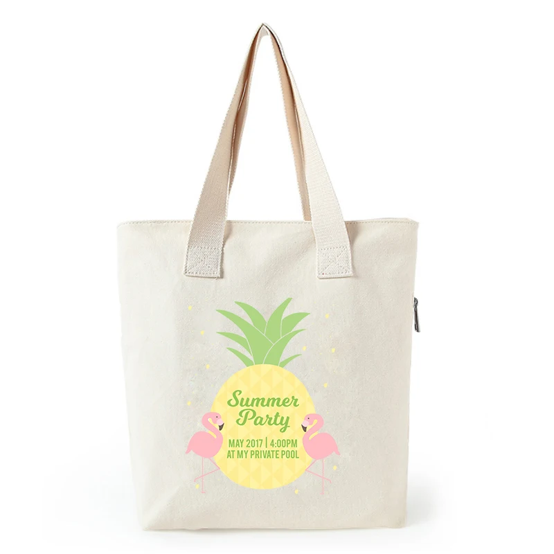 Flamingo print canvas tote bag customized eco bags custom made shopping bags with logo  Dachshund Shepherd Dog Poodle (12)