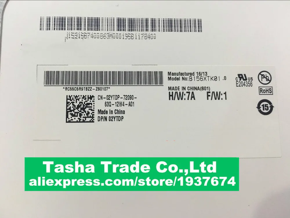 

B156XTK01.0 N156BGN-E41 LAPTOP LCD SCREEN Panel Touch Display FOR Dell Inspiron 15 5558 Vostro 15 3558 JJ45K