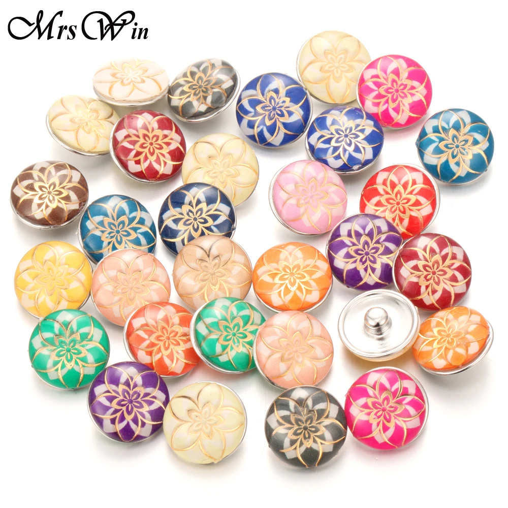 10pcs/lot Snap Buttons Jewelry Mixed Claus Beautiful pattern 18mm Snap