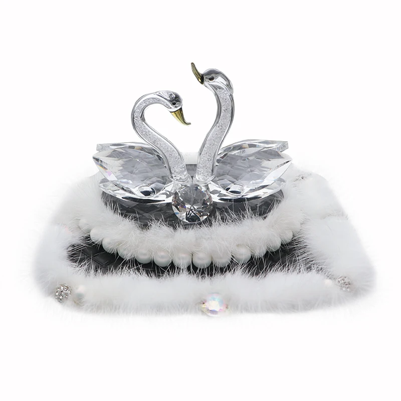 

Crystal Swan Car Fur Cute Arrangement On-board Instrument Table Decoration
