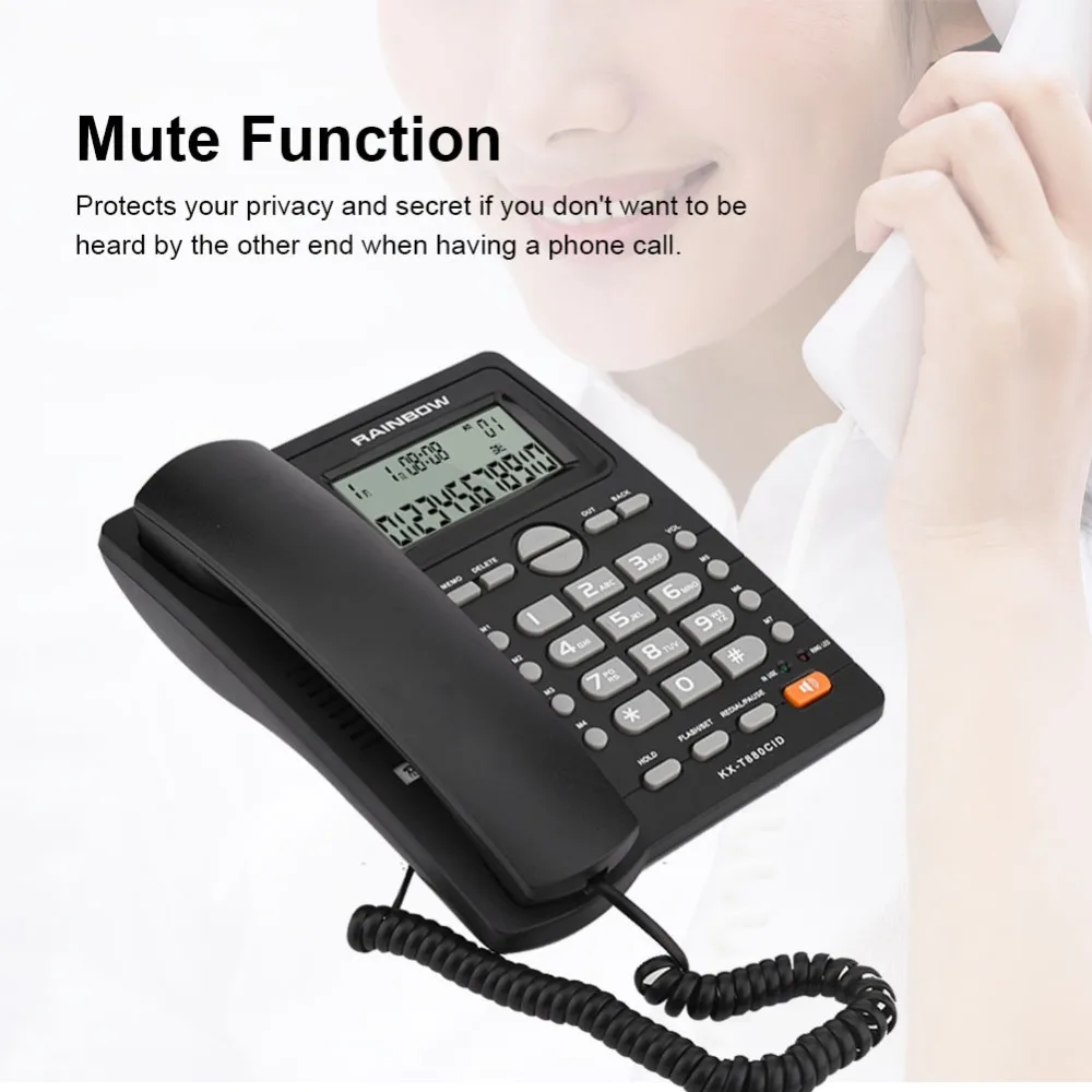 DTMF/FSK Id دعوة يدوي الهاتف الثابت دون بطارية المزدوج واجهة الثابتة الهاتف للمنزل مكتب فندق