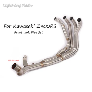 

Motorcycle Exhaust Muffler Pipe Stainless Steel Front Link Pipe Set Slip On Motorbike Modify Refit For Kawasaki Z900RS All Years