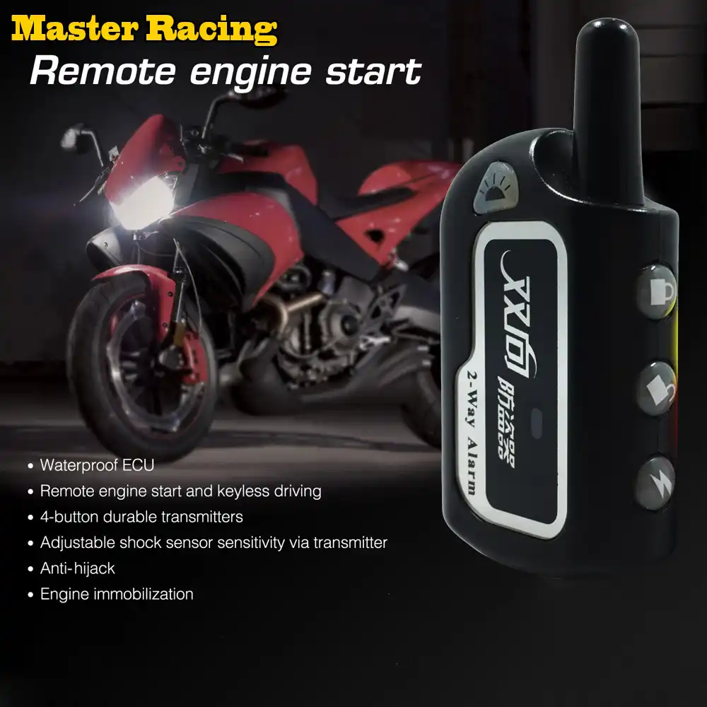 Motorcycle Lock Security Two Way Alarm Full Function Remote Control Engine Start