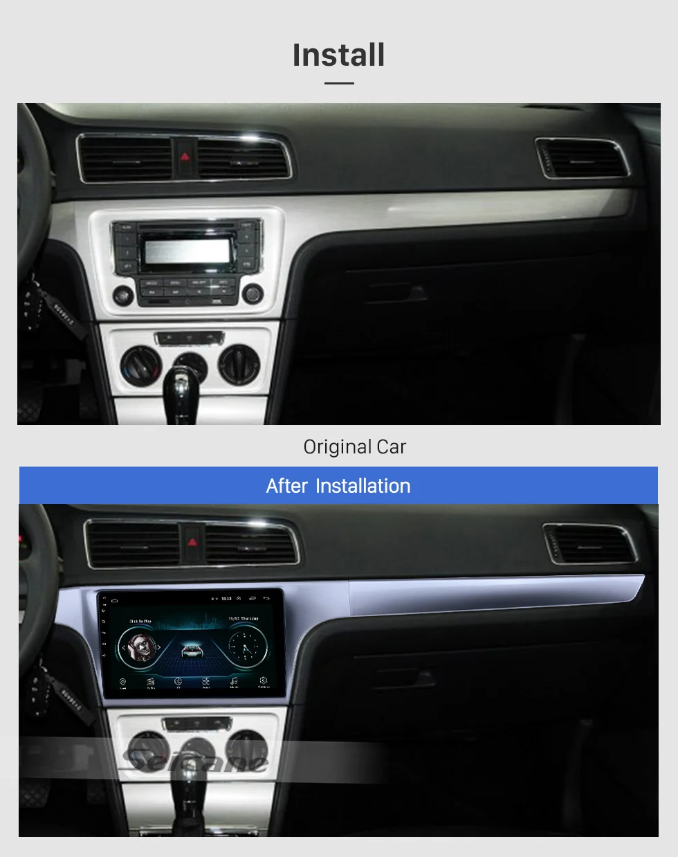Cheap Seicane 2 Din Car Stereo 10.1 inch GPS Android 8.1 HD Touchscreen Radio for VW Volkswagen Lavida 2012-2015 with support Carplay 4