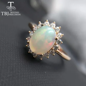 TBJ,elegant 1.5ct opal lady ring,oval 7*9mm natural ethiopian fire opal classic diana ring in 925 sterling silver gemstone Ring очаг timothy fire ring 120 см rof120