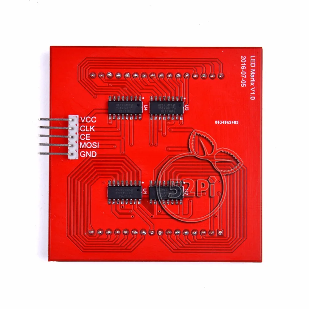 Плата расширения для LED дисплея 52Pi RGB с чипом 74HC595 поддержка протокола SPI Raspberry Pi 3 /