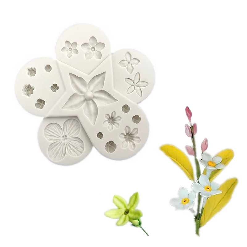 

Small Flower Fondant Cake Silicone Mold Cookie Ice Cream Molds Biscuits Candy Chocolate Mould Baking Cake Decoration Tools