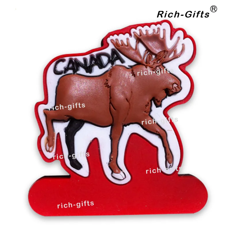 

1000PCS/Lot Free Customized OEM/ODM Promotion Gifts With Your Logo Eco-Friendly Fridge Magnets Souvenir Canadian Moose (RC-CA)