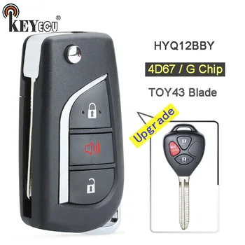 

KEYECU 4D67/ G Chip HYQ12BBY Upgraded Flip Folding 2+1 3 Button Remote Key Fob TOY43 for Toyota Rav4 Scion xB 4-Runner Yaris