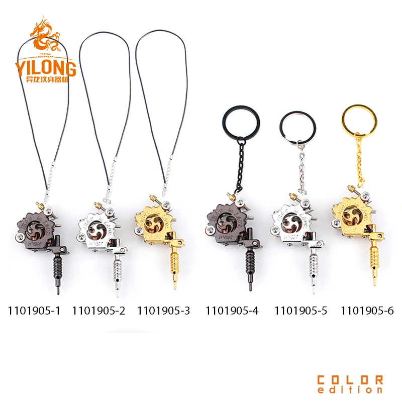

Alloy Mini Tattoo Machine Pendant with Real Coil Necklace Tattoo Supply Keychain Key Holder Pendant Ornament Gift Craft Necklace