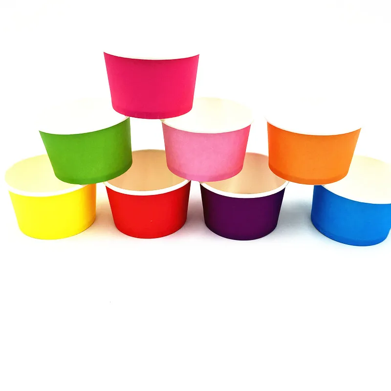 50 шт./партия, одноцветная чашка для мороженого, одноцветная чашка для мороженого, одноразовый лед, чашка для крема, с фабрики, вечерние принадлежности