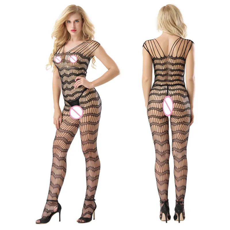 

Elasticity Spaghetti Strap Striped Stocking Thin Romper Women's Hosiery Female Lingerie Onesies Sleep Bottom Intimates Sexy