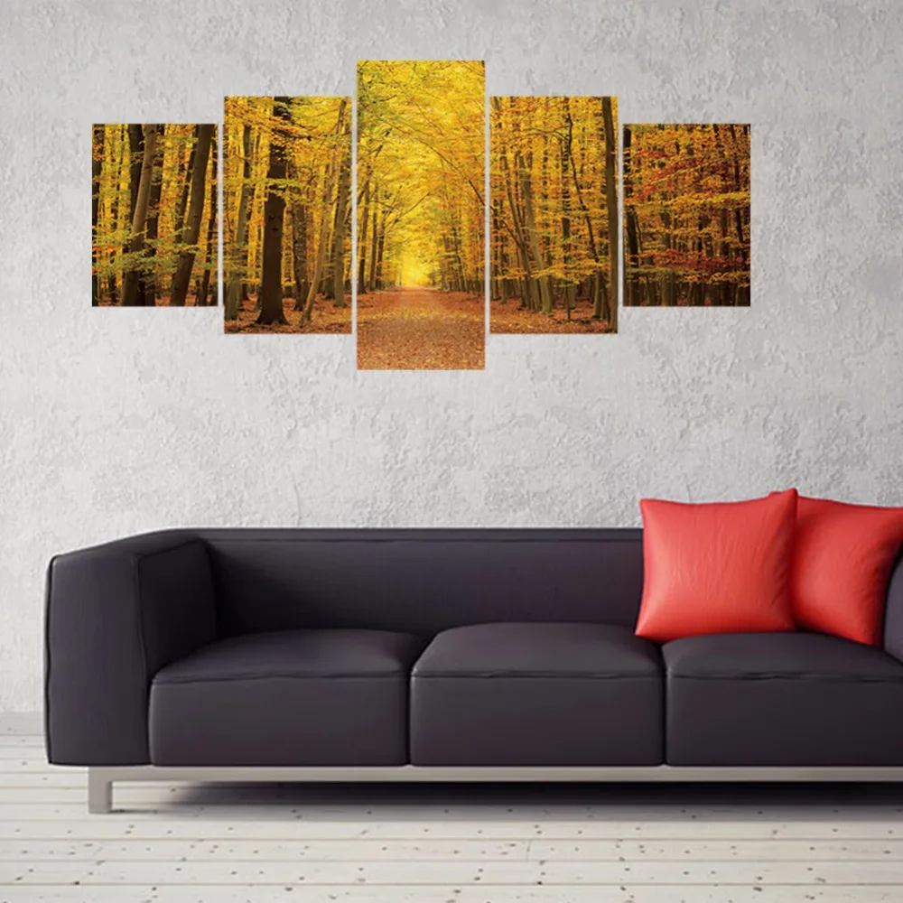 جديد 5 قطعة/المجموعة 3d الخريف شجرة الغابات مزيج ملصقات الحائط ذاتية اللصق diy pvc غرفة الفن جدارية ديكور المنزل أريكة الجدار ملصق