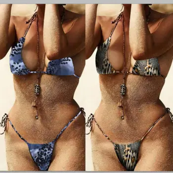 

Black Friday Deals New 2018 Summer Women Leopard Bandage Bikini Set Push-up Padded Bra Thong Swimsuit Bathing 2pcs Set Swimwear