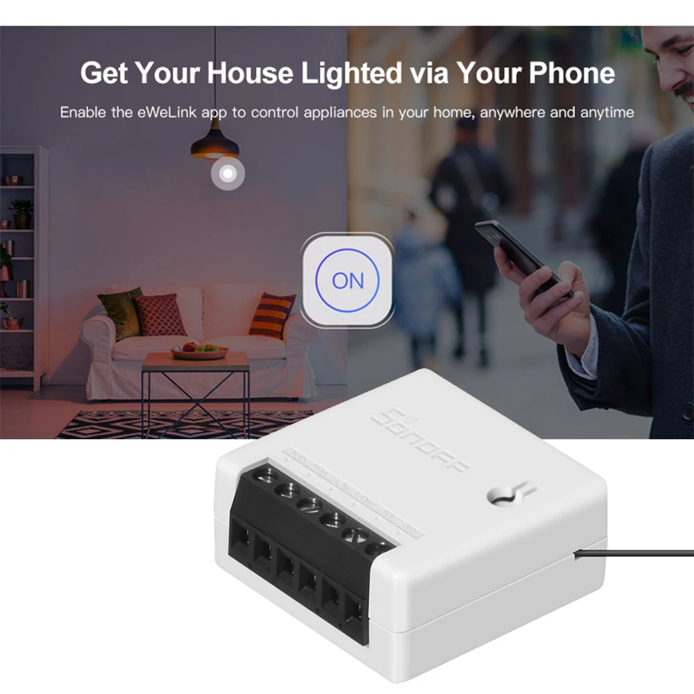 SONOFF мини смарт переключатель WiFi Двусторонняя поддержка DIY модификация умный дом