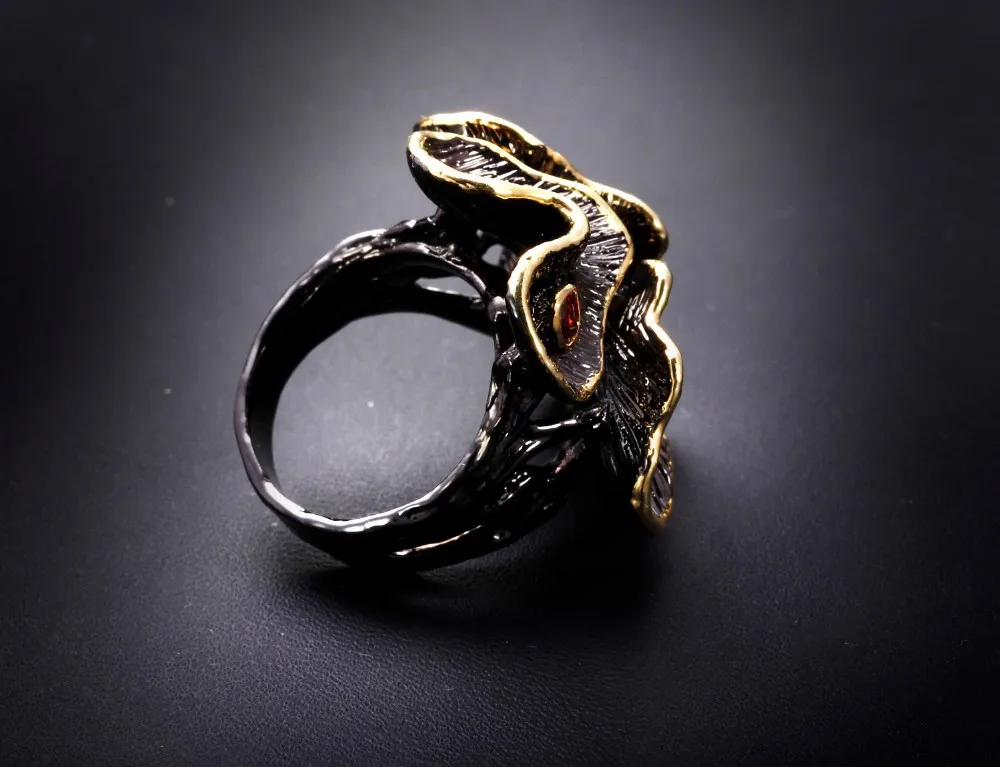 DC1989 Special New Colors Rings For Women Flower Engagement Ring Gold& Black Plated Environmental Friendly Material Lead Free