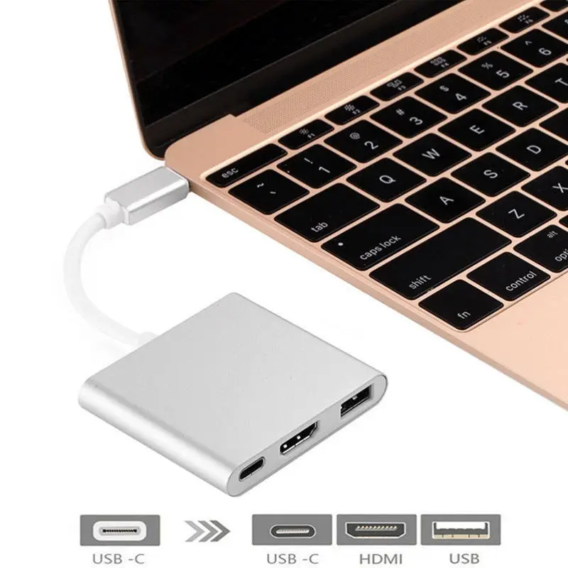 

Support Nintendo 3 in 1 Hub Type C USB 3.1 to USB-C 4K HDMI USB 3.0 Adapter for Apple Macbook , Dell, HP, Xiaomi,Lenovo Macbook