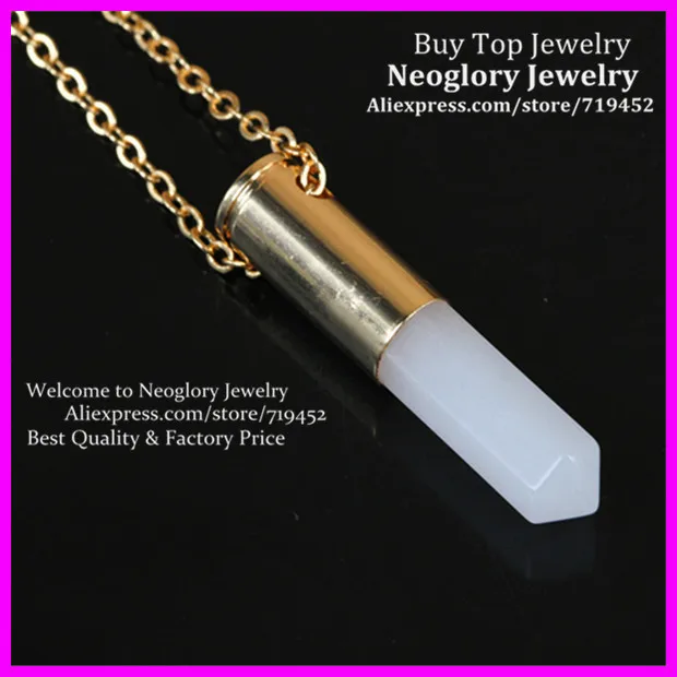 

10pcs Nature Hexagon White Top Gems Point Bullet Pendant Metal Color Casing Necklace Drusy Quartz Druzy Pendant Necklace