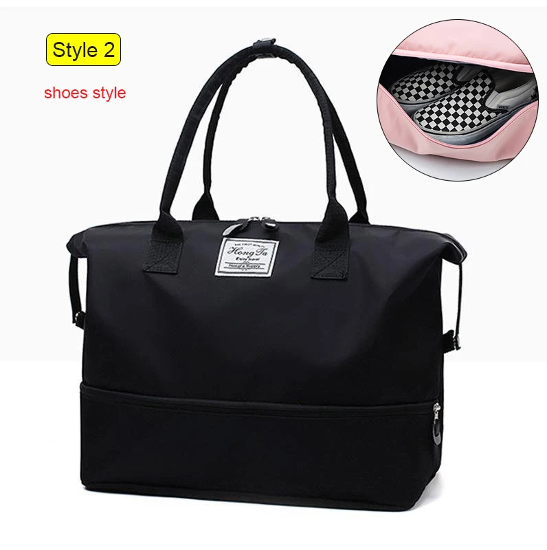 Sports Gym Fitness Dry Wet Separation Yoga Bag Travel Handbags For Shoes Women the Shoulder Sac De Sport Luggage Duffle XA965WD - Цвет: Style 2 Black