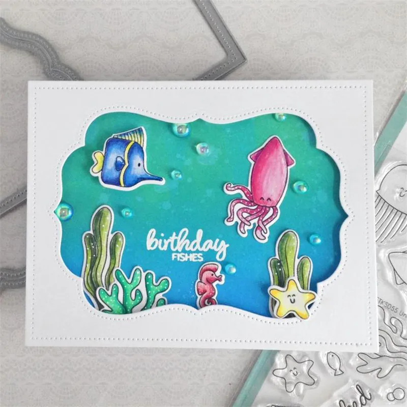 

InLoveArts Marine Life Metal Cutting Dies New 2019 Fish Cuttlefish Octopus Craft Dies Scrapbooking & Clear Stamps Die Cut Decor