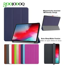 Для iPad Pro 11 12,9 чехол с поддержкой беспроводной зарядки для Apple Pencil Автоматический Режим сна/пробуждения умный чехол для iPad Pro 11 Funda