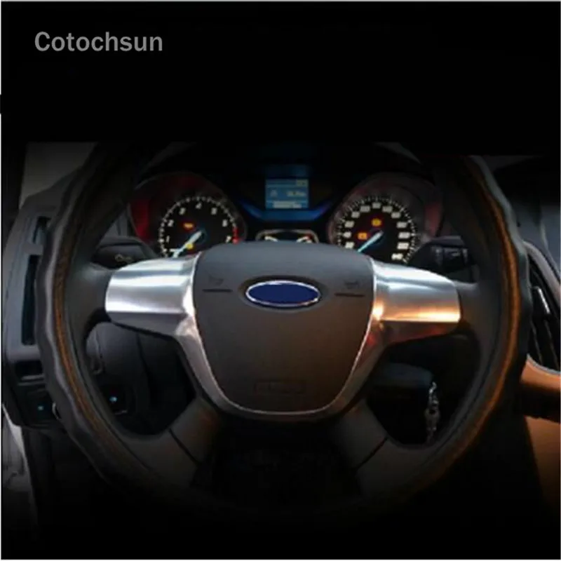 Cotochsun автомобильный Стайлинг руля декоративная крышка наклейка для Ford Focus 3 mk3 2012- Kuga 2013- авто аксессуары