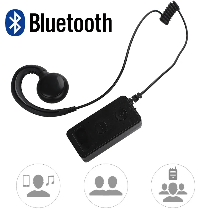 Bluetooth Walkie Talkie Intercom Headset Wireless Bluetooth Headset Durable 20HZ-20KHZ Walkie-Talkie Adapter For Baofeng